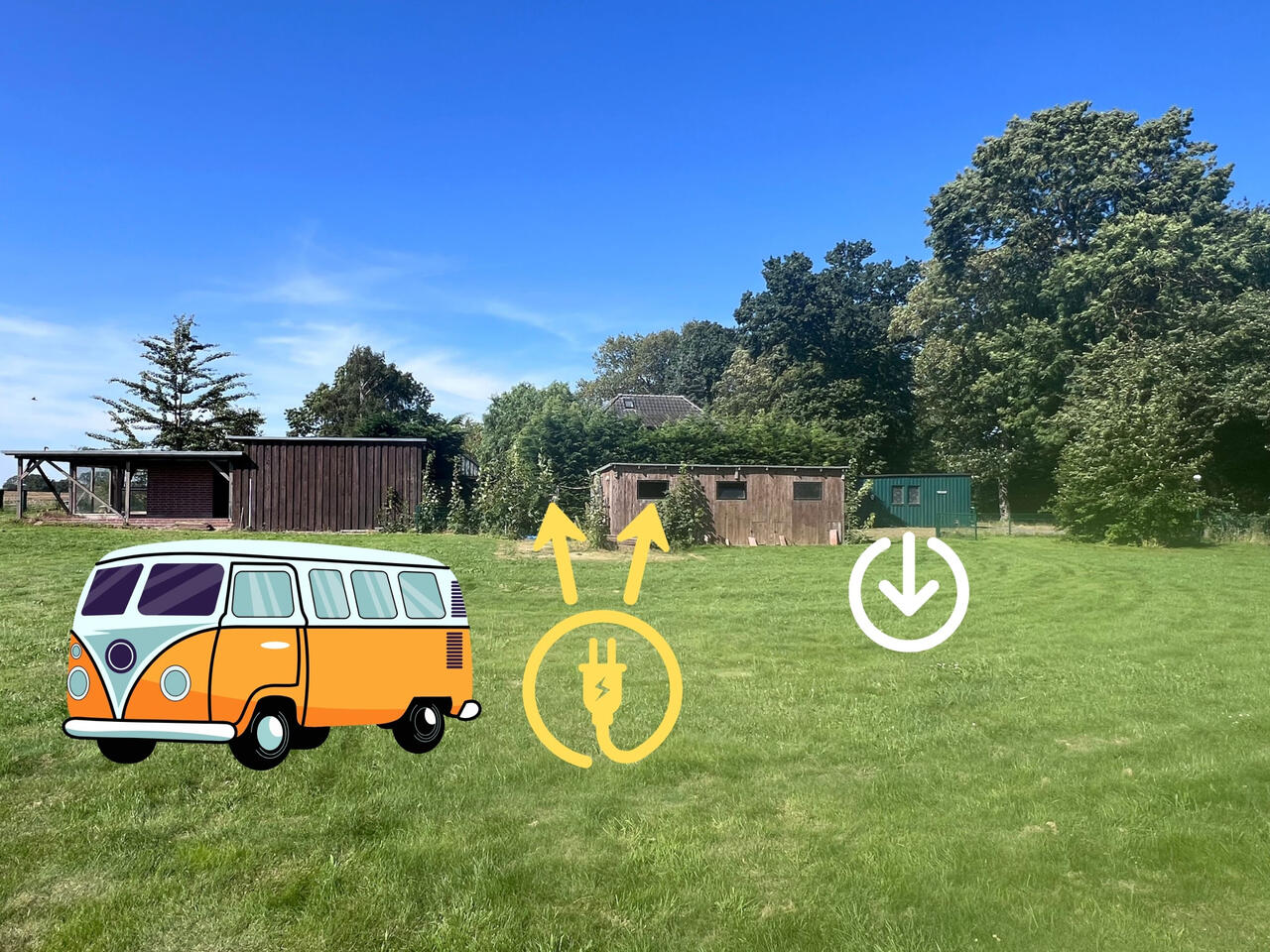 Campen auf Rügen auf unserer privaten abgezäunten Wiese